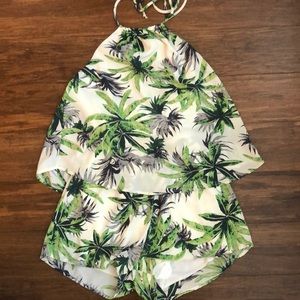Never worn island palm romper